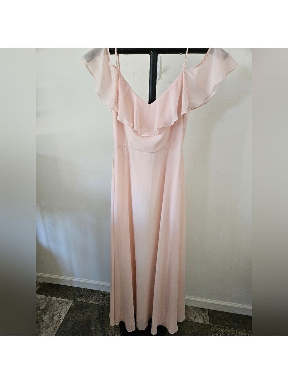 #LEVKOFF BILL LEVKOFF ROSE PETAL CHIFFON A-LINE FULL LENGTH GOWN SIZE 10